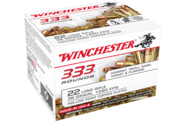 opplanet winchester 333 22 long rifle 36 grain copper plated hollow point rimfire ammo 333 rounds 22lr333hp main