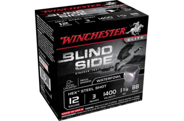 opplanet winchester blind side 12 gauge 1 3 8 oz 3in centerfire shotgun ammo 25 rounds sbs123bb main