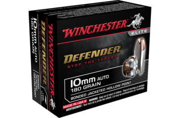 opplanet winchester defender 10mm auto 180 grain bonded jacketed hollow point centerfire pistol ammo 20 rounds s10mmpdb main