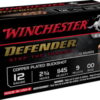 opplanet winchester defender 12 gauge 2 3 4in 9 pellets centerfire shotgun buckshot ammo 10 round sb1200pd main
