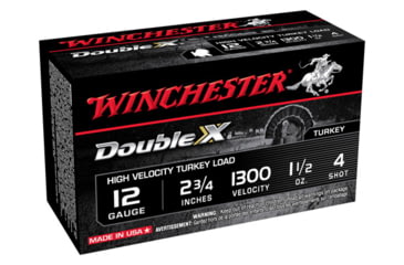 opplanet winchester double x shotgun shot 12 gauge 2 75 in length 1 1 2 oz 4 size 1300 ft s 10 rounds sth124