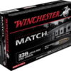 opplanet winchester match 338 lapua magnum 250 grain boat tail hollow point centerfire rifle ammo 20 rounds s338lm main