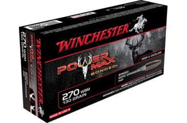 opplanet winchester power max bonded 270 winchester short magnum 130 grain bonded rapid expansion protected hollow point centerfire rifle ammo 20 rounds x270sbp main