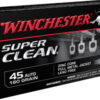opplanet winchester super clean 45 acp 160 grain full metal jacket centerfire pistol ammo 50 rounds w45lf main