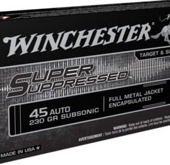 opplanet winchester super suppressed 45 acp 230 grain full metal jacket centerfire pistol ammo 50 rounds sup45 main