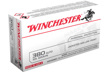 opplanet winchester super x handgun 380 acp 95 grain jacketed hollow point centerfire pistol ammo 50 rounds usa380jhp main