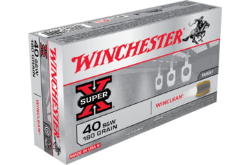 opplanet winchester super x handgun 40 s w 180 grain winclean enclosed base brass cased centerfire pistol ammo 50 rounds wc402 main