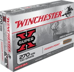 opplanet winchester super x rifle 270 winchester 130 grain power point brass cased centerfire rifle ammo 20 rounds x2705 main
