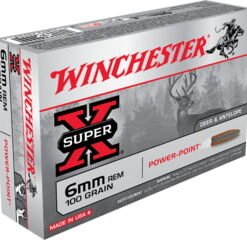 opplanet winchester super x rifle 6mm remington 100 grain power point centerfire rifle ammo 20 rounds x6mmr2 main