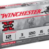 opplanet winchester super x shotshell 12 gauge 15 pellets 3in centerfire shotgun buckshot ammo 5 rounds xb12300 main