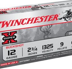 opplanet winchester super x shotshell 12 gauge 9 pellets 2 75in centerfire shotgun buckshot ammo 5 rounds xb1200 main