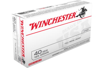 opplanet winchester usa handgun 40 s w 165 grain full metal jacket brass cased centerfire pistol ammo 50 rounds usa40sw main