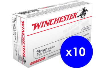 opplanet winchester usa handgun 9mm luger 115 grain full metal jacket brass centerfire pistol ammo 500 rounds q4172 main 1