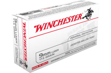 opplanet winchester usa handgun 9mm luger 115 grain jacketed hollow point centerfire pistol ammo 50 rounds usa9jhp main