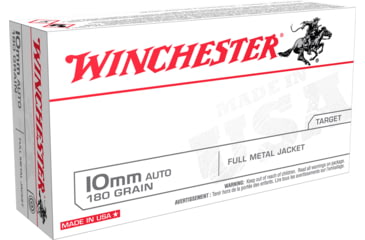opplanet winchester usa white box 10mm auto 180 grain full metal jacket centerfire pistol ammo 50 rounds usa10mm main